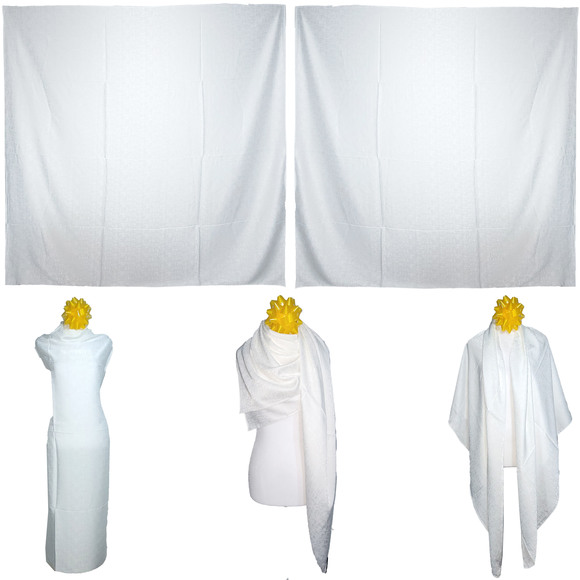 NWT Double Sided Silk Scarf 53"x53" Large Square Shawl Wrap XiangYunSha 36391 - Picture 1 of 8